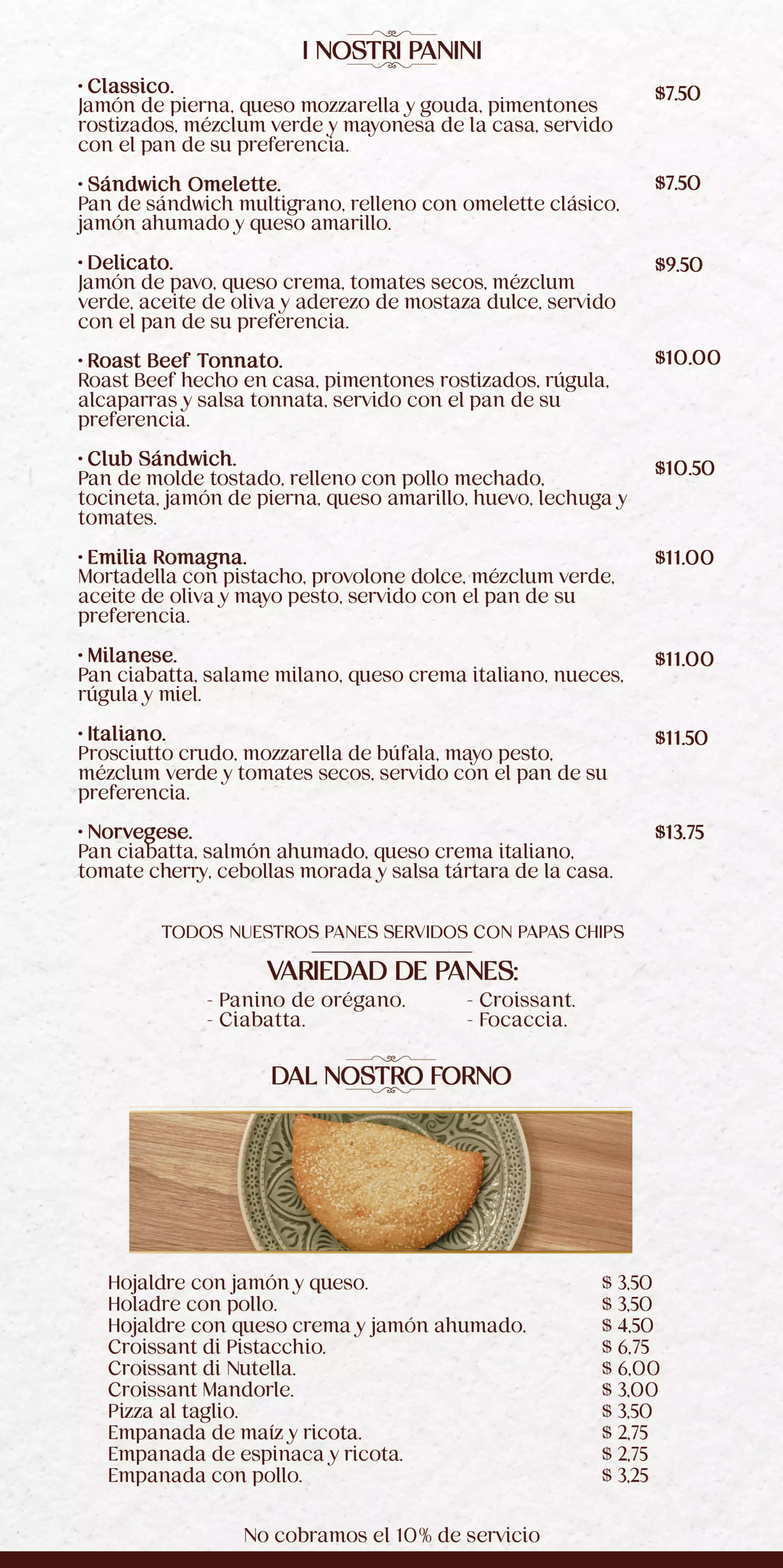 Da Vinci menu 3